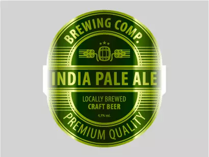 metallic beer label 